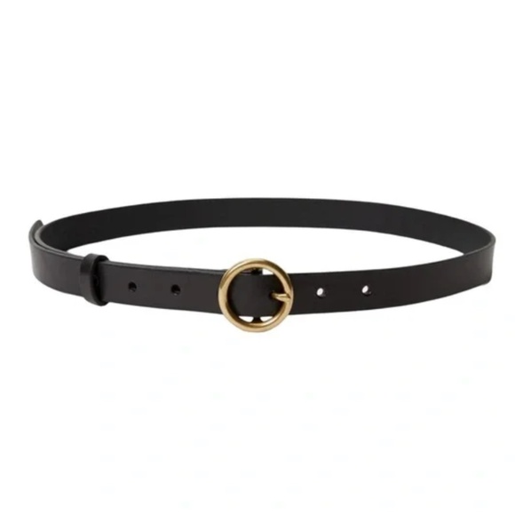 Auxiliary Accessories - Medium Auxiliary Leather Belt with Gold Buckle